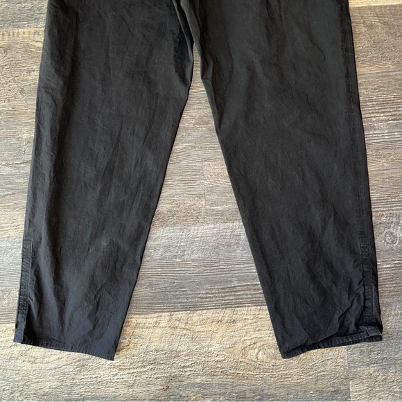 ANTONELLI FIRENZE black cotton poplin straight leg pull on pants L - Picture 11 of 12